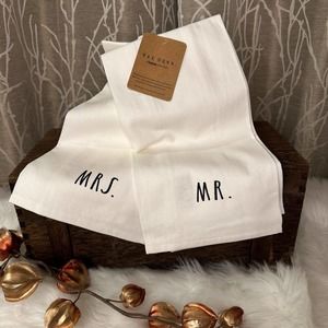 RAE DUNN FARMHOUSE HOME DECOR KITCHEN MR MRS BRIDE GROOM NEWLYWED WEDDING WASH